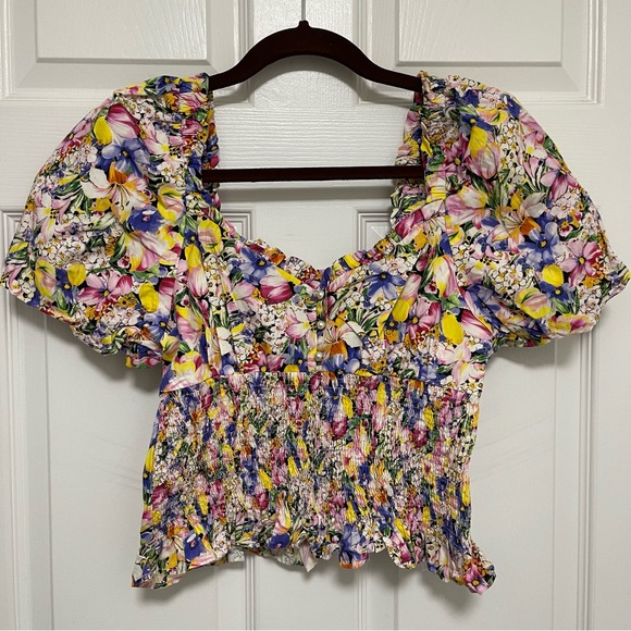 ZARA Floral Print Crop Top - Picture 3 of 5